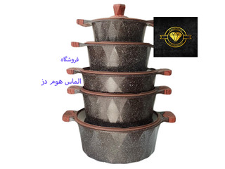 سرویس قابلمه زیو مدل دیاموند ۱۰ تیکه گرانیت سنگی zio z-7110 ا Cockware Set Diamond Casserole Set zio z-7110